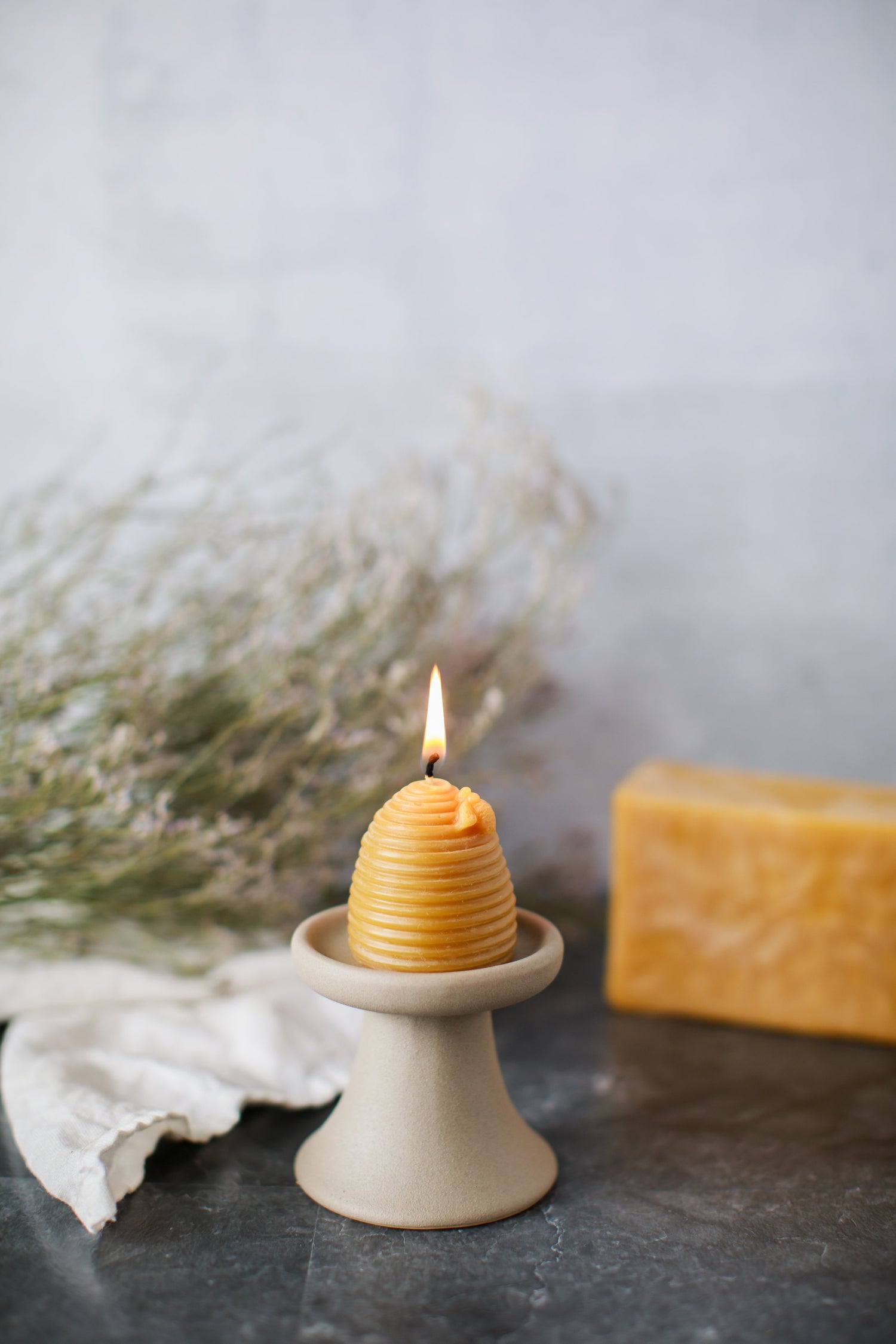 Pure Beeswax Bee Skep Candles