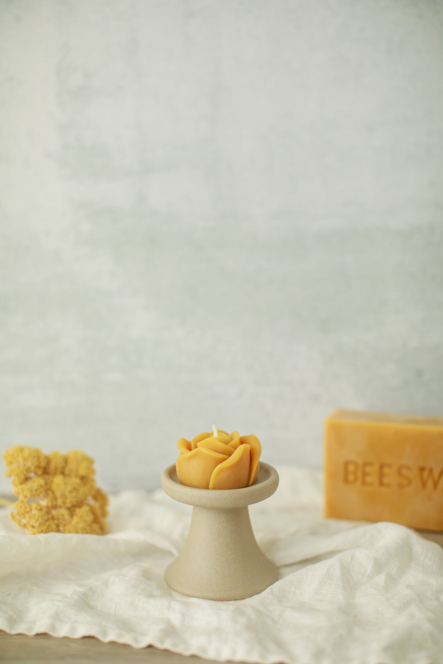 Pure Beeswax Rose Candles (Case of 6)