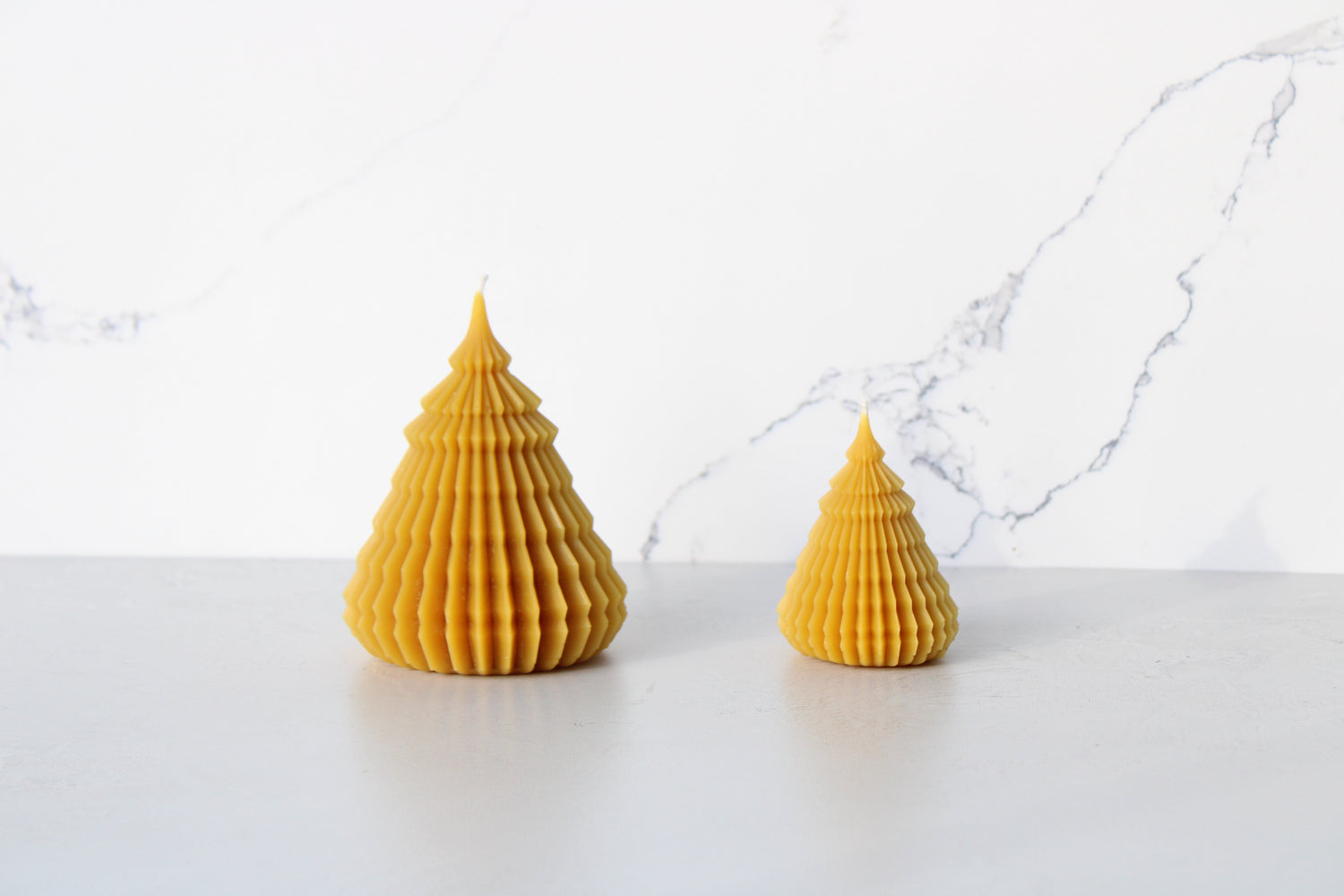 Pure Beeswax Feathered Tree Candle