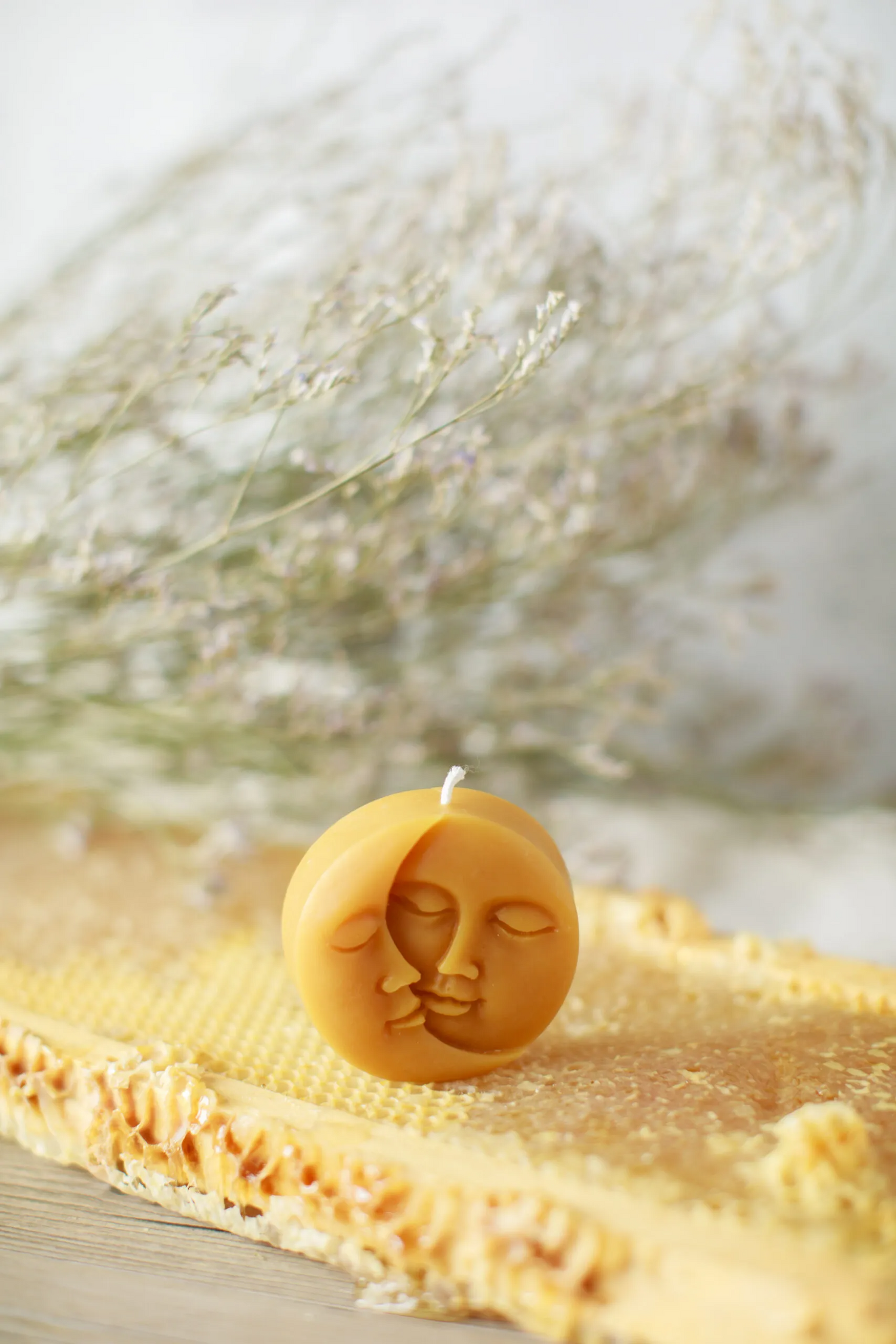 Pure Beeswax Sun and Moon Candles