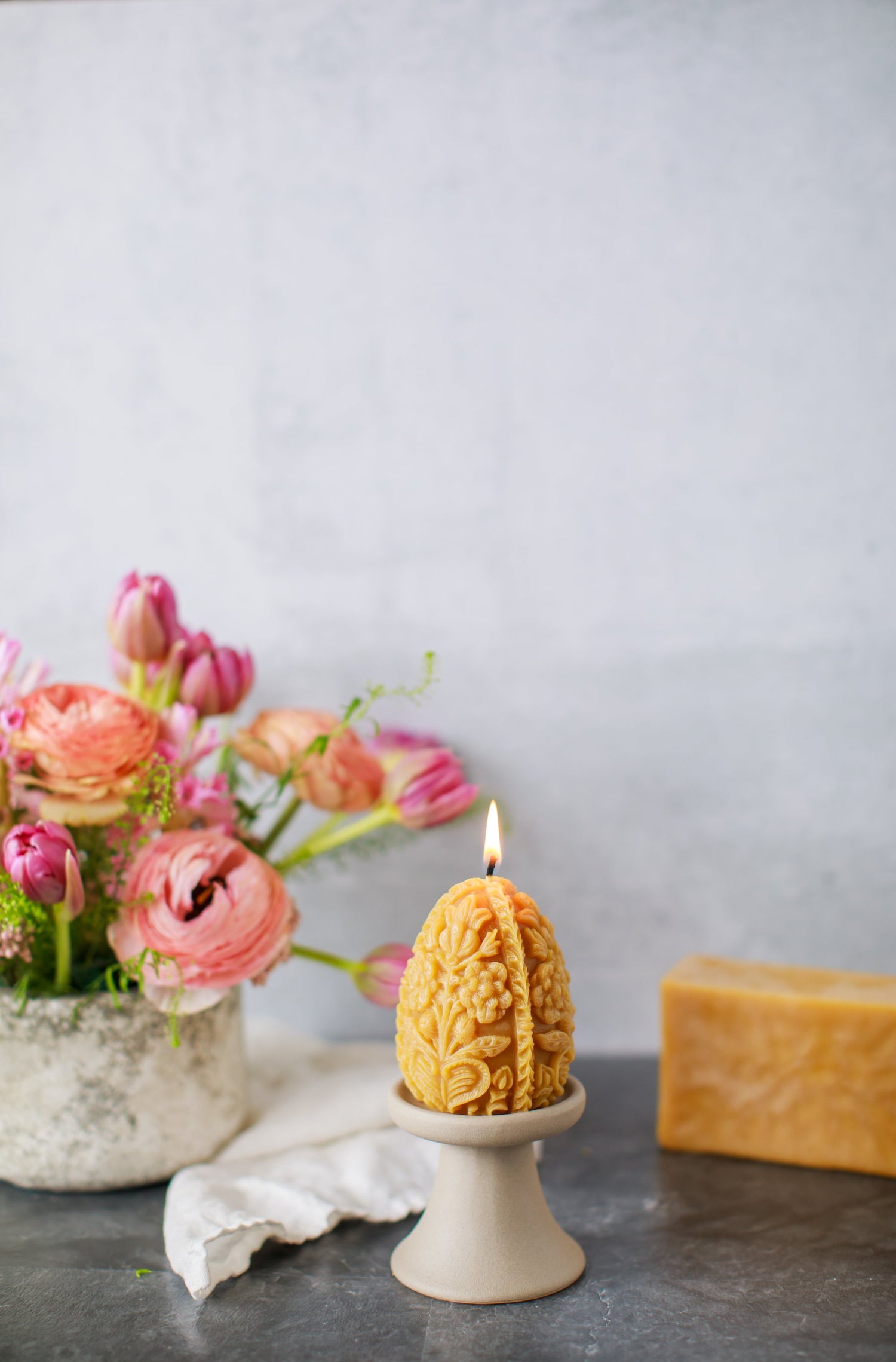 Pure Beeswax Heart Egg Candles