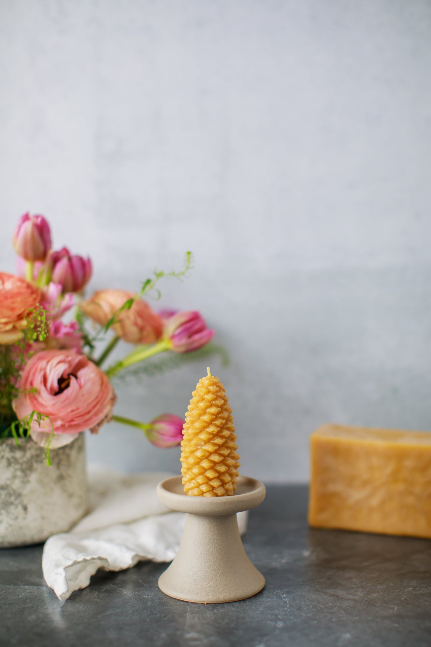 Pure Beeswax Spruce Cone Candles