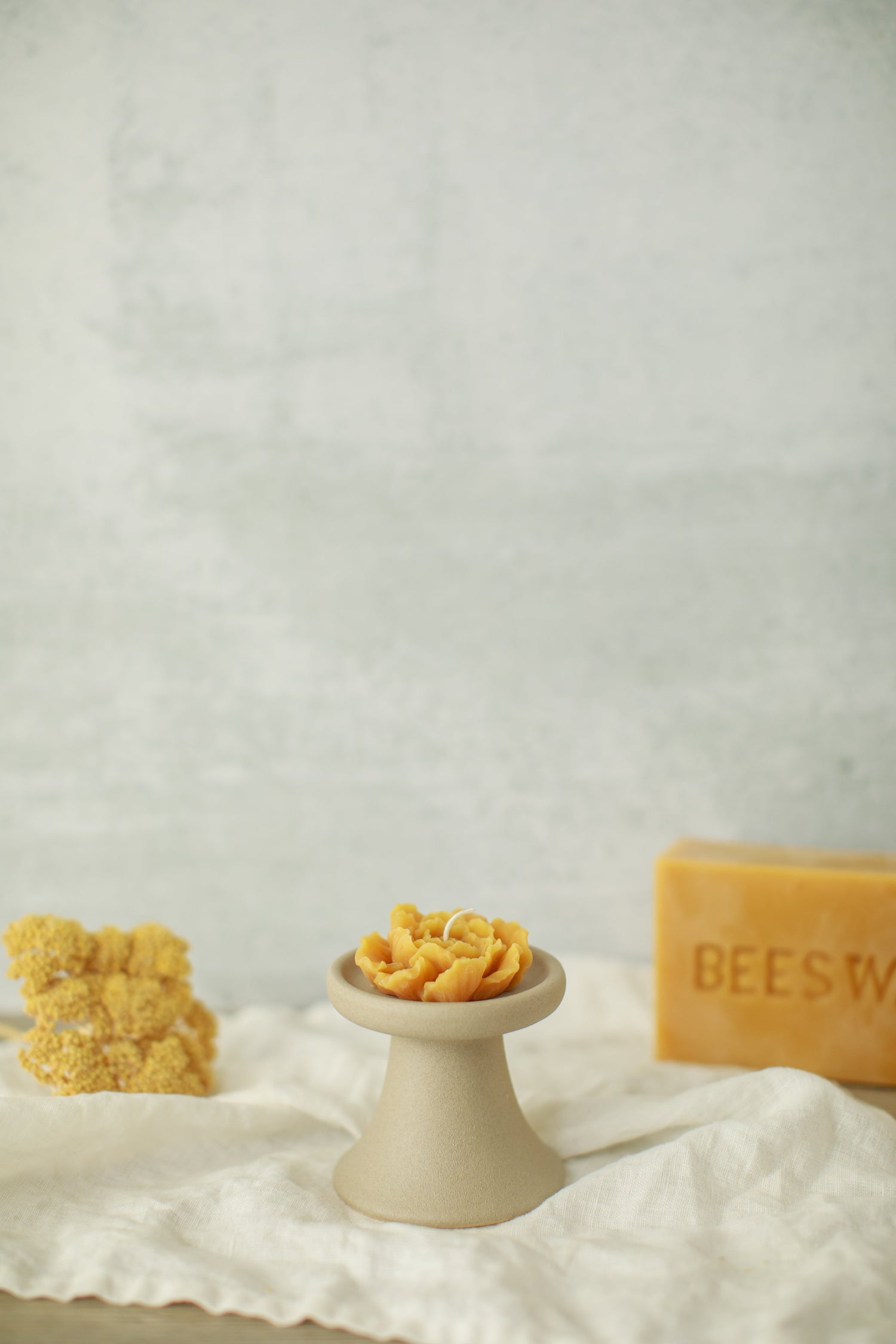 Pure Beeswax Petalled Rose Candles