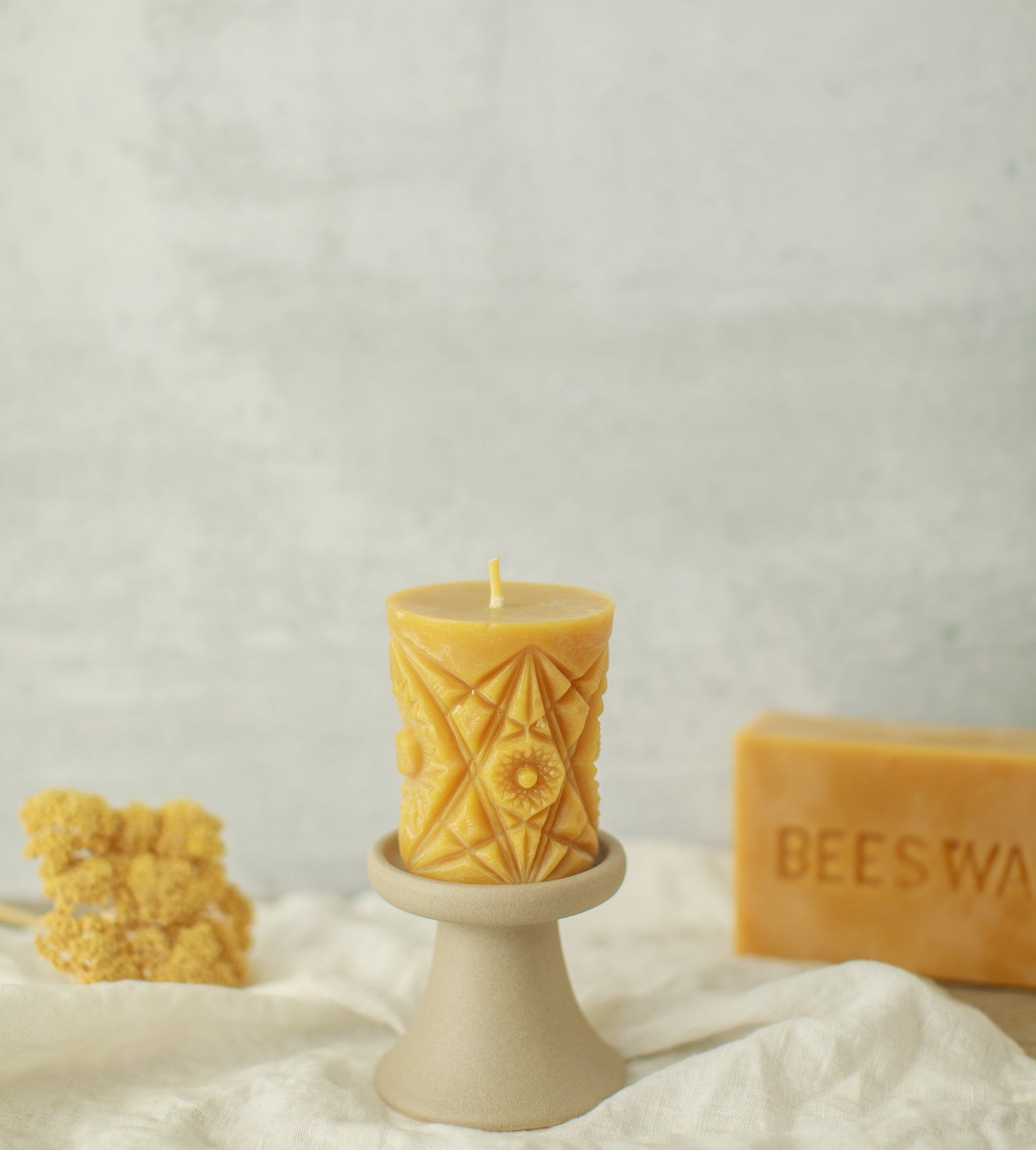 Pure Beeswax Kaleidoscope Pillar Candles (Case of 6) $10.80 MSRP $18.00