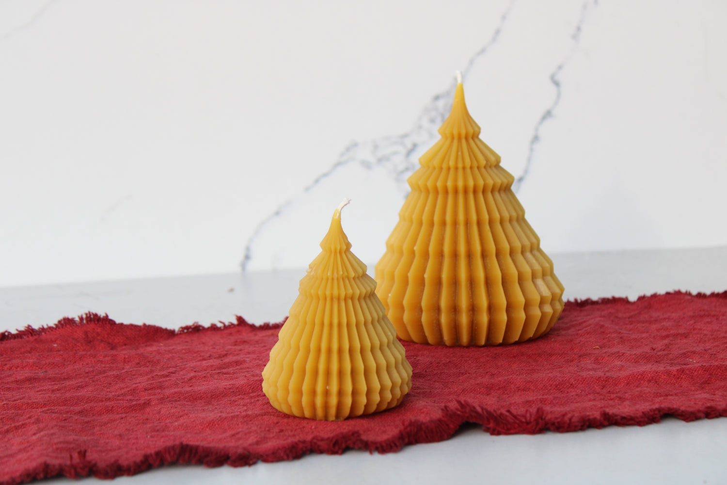 Pure Beeswax Feathered Tree Candle