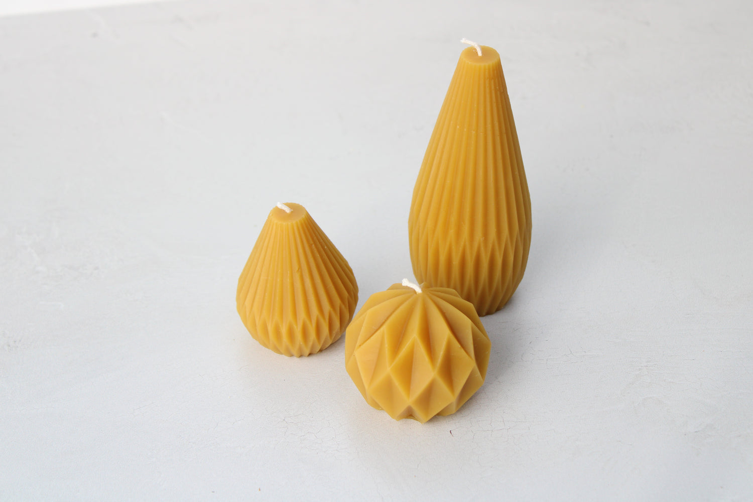 Geometric Sphere Pure Beeswax Candle