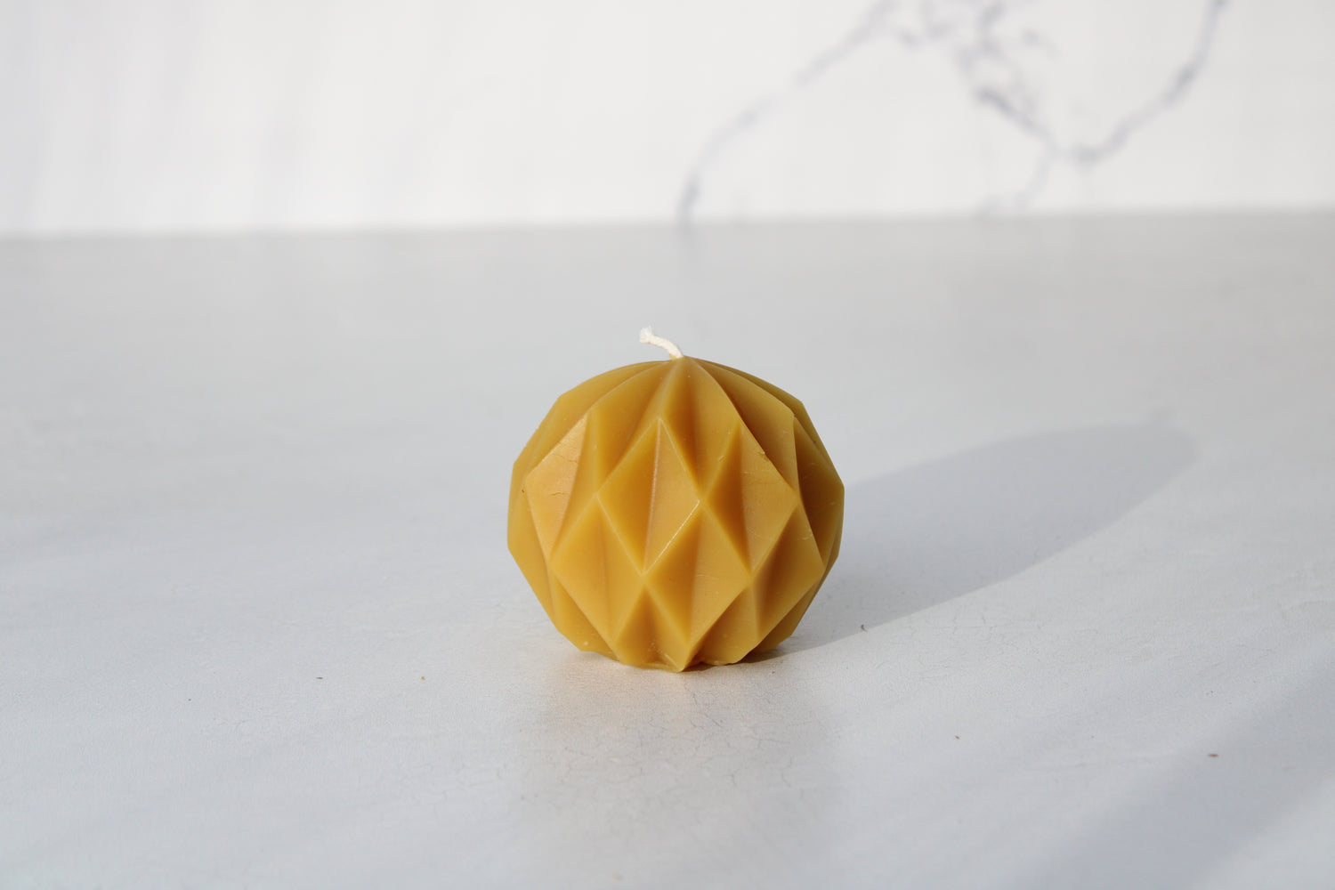 Geometric Sphere Pure Beeswax Candle