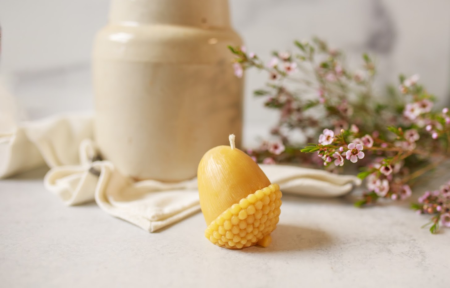 Pure Beeswax Acorn Candles