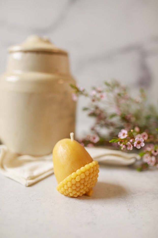 Pure Beeswax Acorn Candles