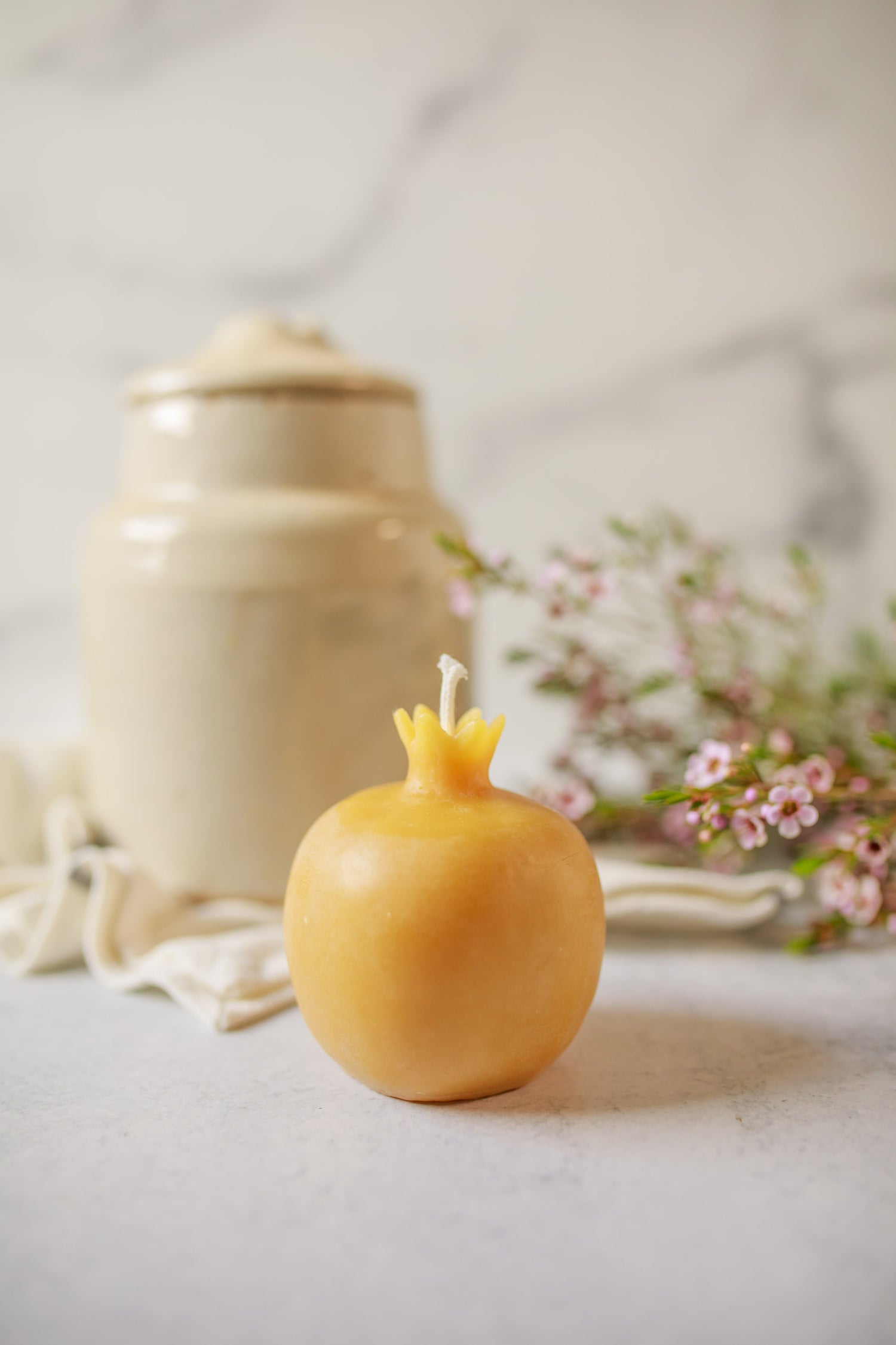 Pure Beeswax Pomegranate Candles (Case of 6)