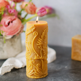 Fern Pillar Beeswax Candle