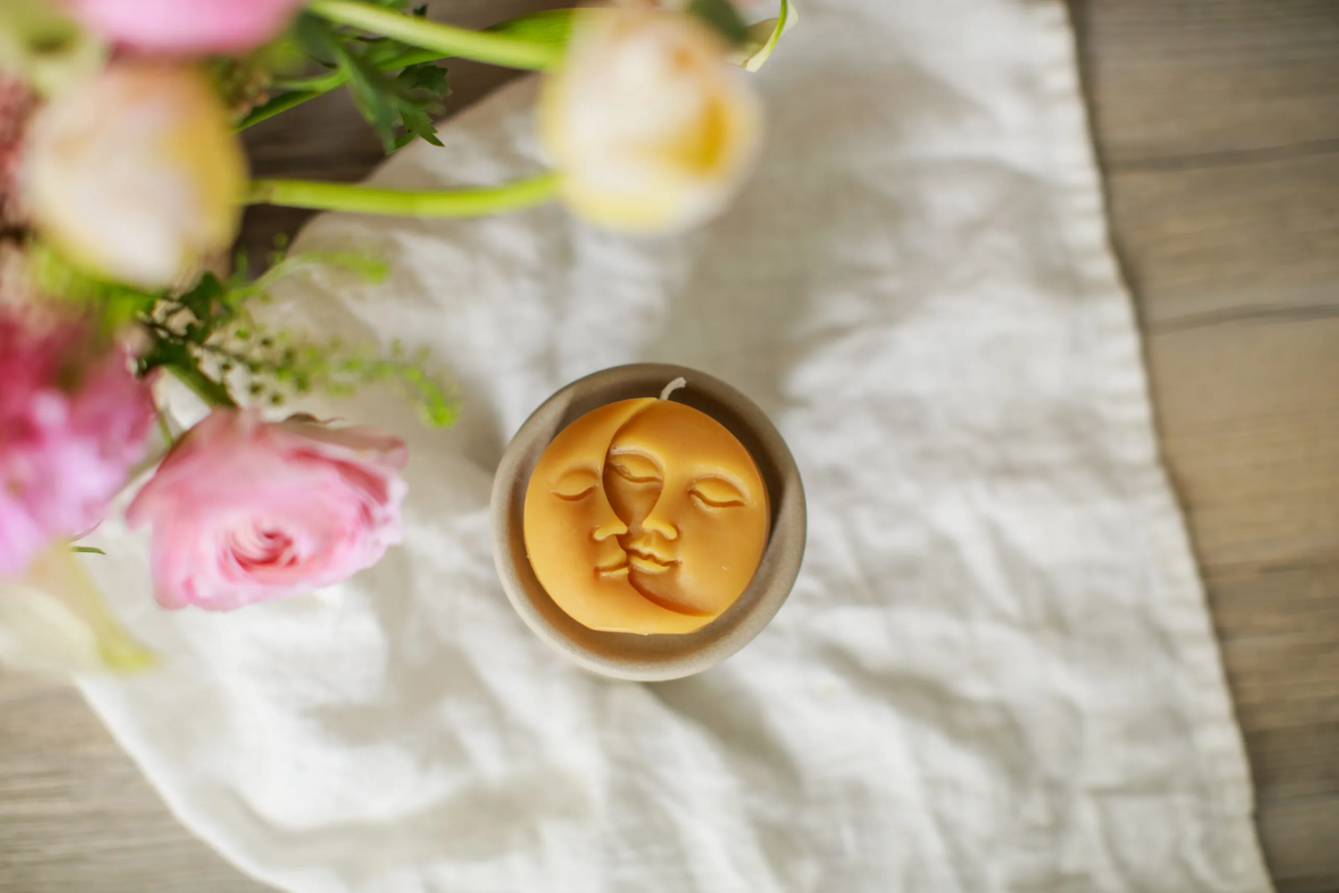 Pure Beeswax Sun and Moon Candles