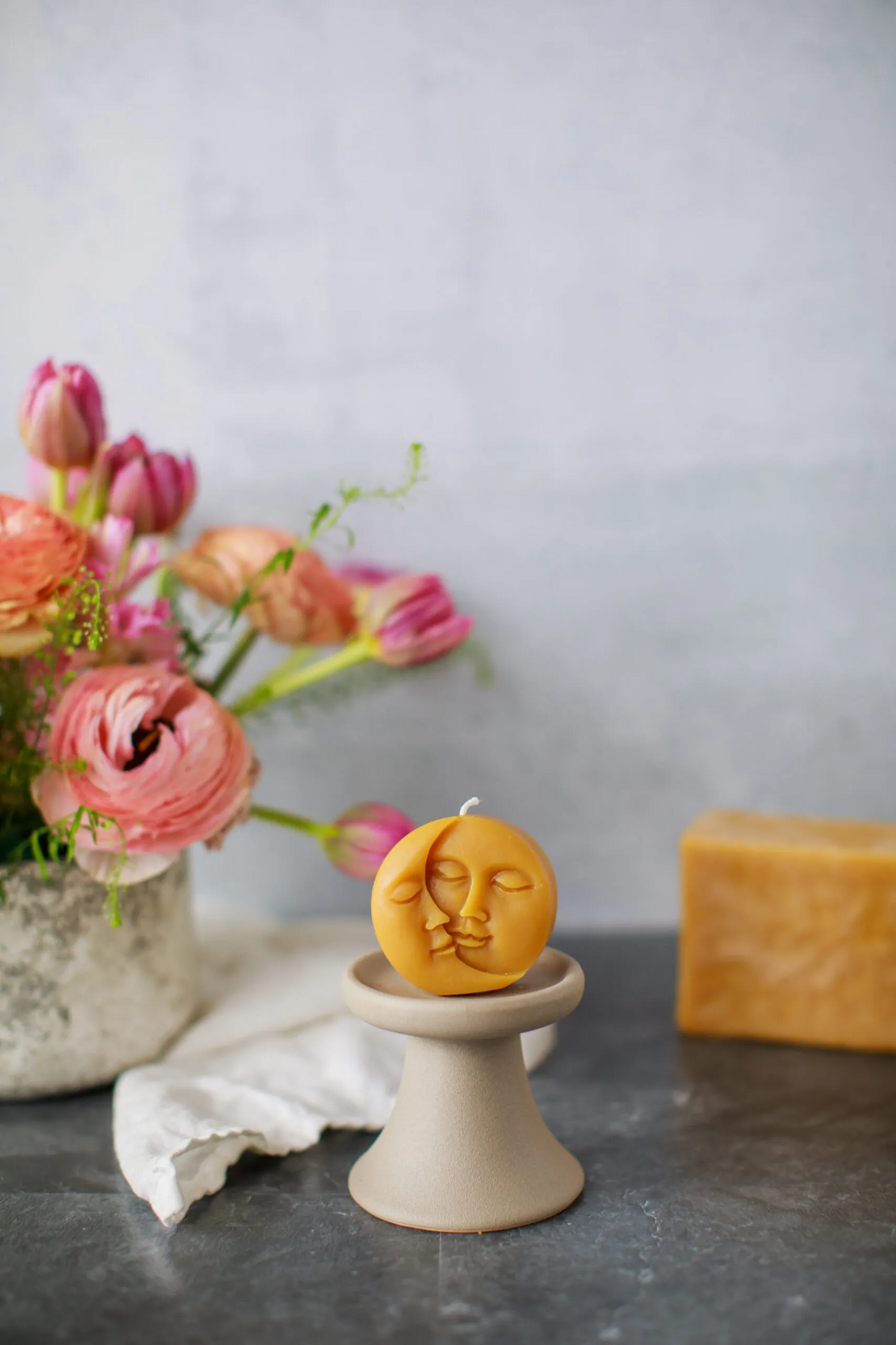 Pure Beeswax Sun and Moon Candles