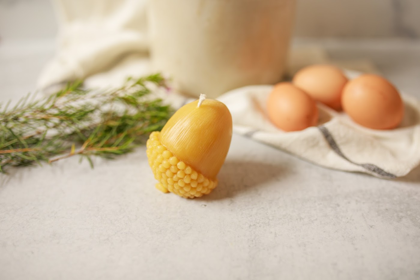Pure Beeswax Acorn Candles