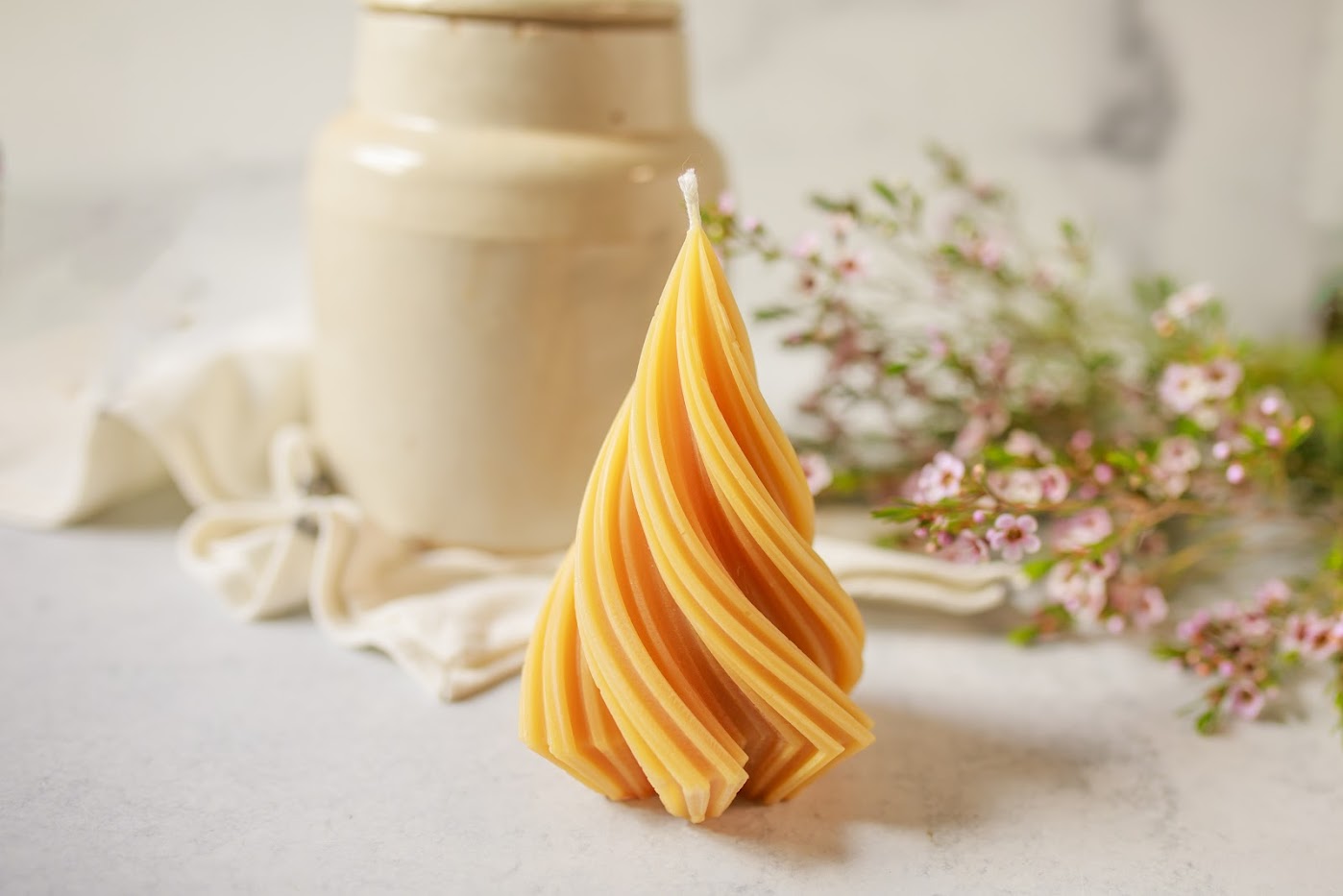 Pure Beeswax Spiral Tree